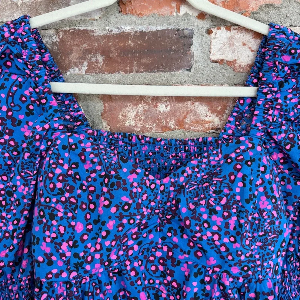 Lilly Pulitzer Preslee Babydoll Top Blue Flare Growl & Prowl‎ Size 2